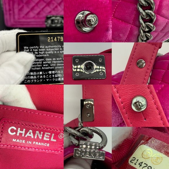 Authentic Chanel Hot pink velvet le boy medium flap - Picture 16 of 16